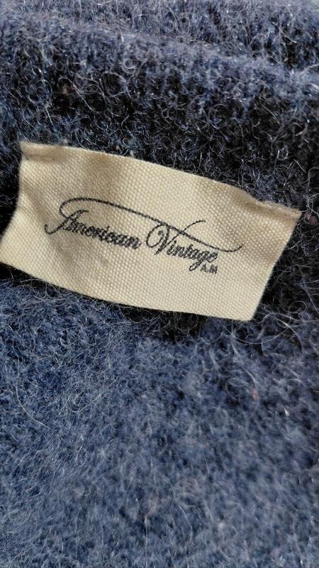 Femme Reclaimed Vintage Pull Bleu Marine Alpaga 34