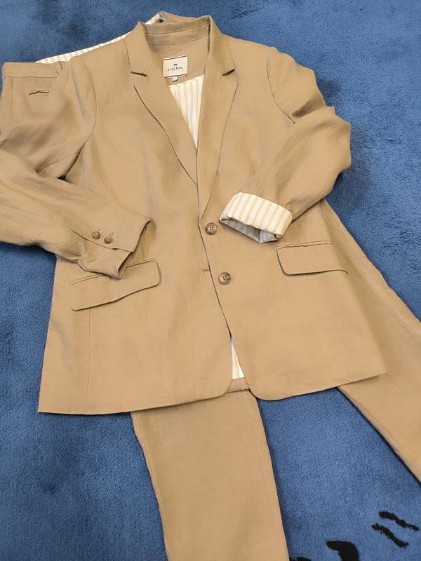 Women Paul Kehl Suit Beige Linen 38 / M / 46