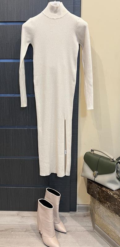 Damen Kleid Beige Viskose 34 / XS / 42