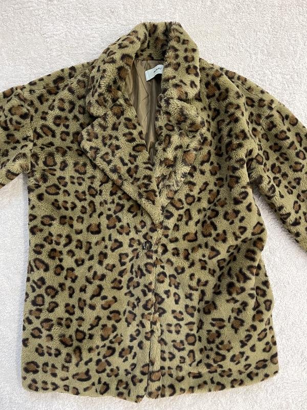 Donna Minimum Cappotto Khaki Pelliccia Sintetica