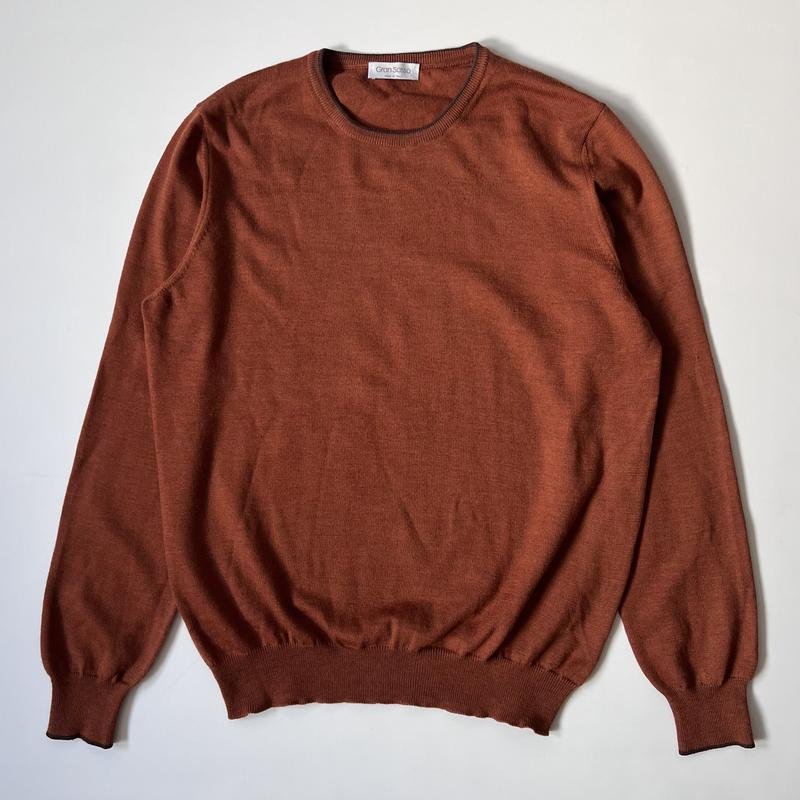 Men Gran Sasso Sweater Orange Wool 38 / M / 46