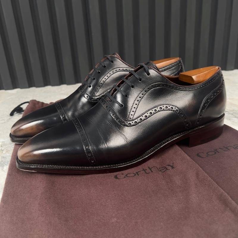 Men Corthay Heels Brown Leather 41.5