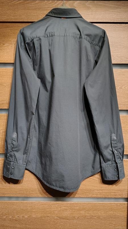 Мужская Boss Рубашка Серый Хлопок 40 /L / 48