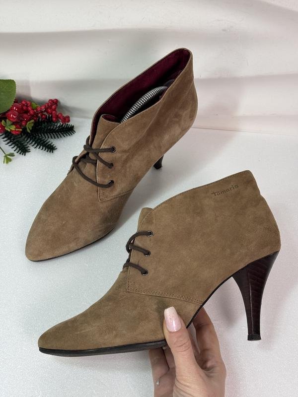 Women Tamaris Ankle Boots Brown Suede 40