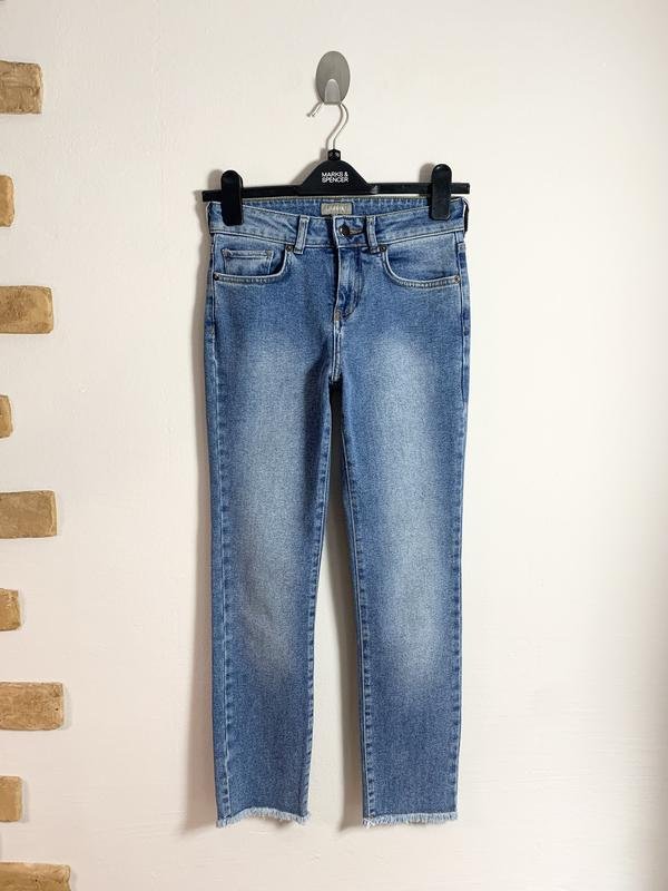 Damen Jaeger Hosen Blau Baumwolle 34 / XS / 42
