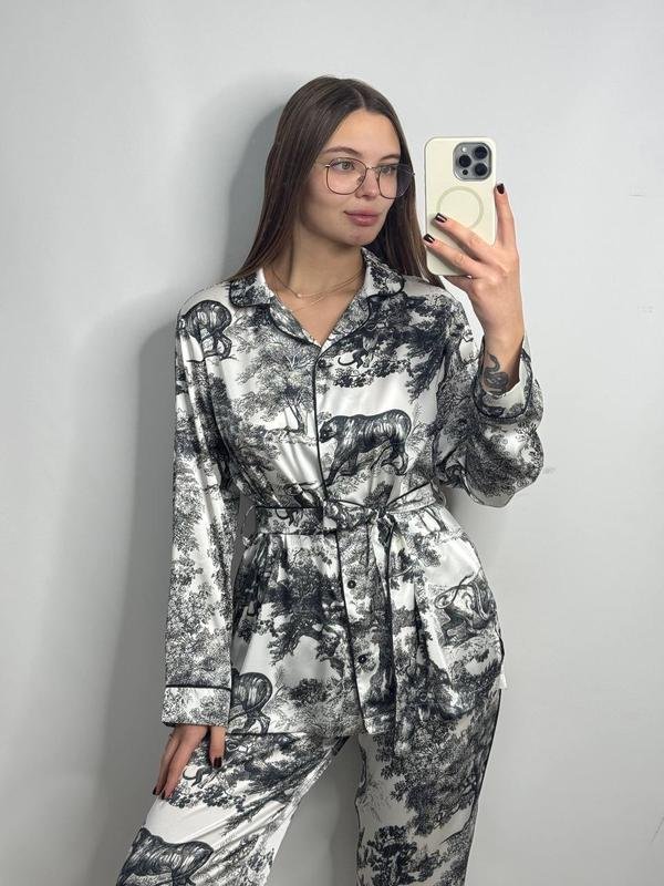 Donna Christian Dior Pigiama Grigio Satin 34