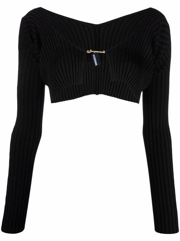 Женский Jacquemus Джемпер Чёрный Хлопок 38 / M /