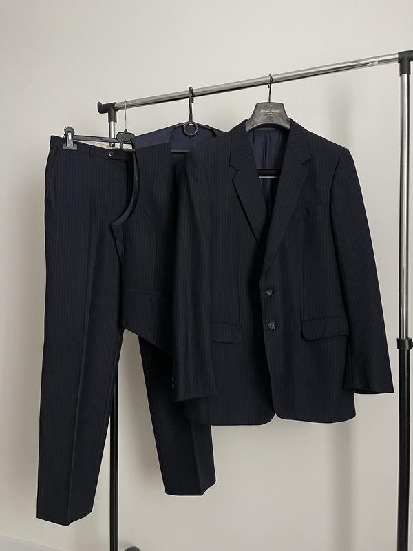 Men Vintage Suit Navy Trevira 40