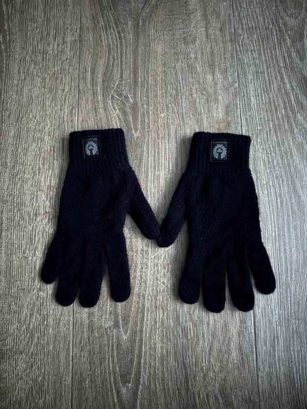 Men Belstaff Gloves Navy Wool One Size