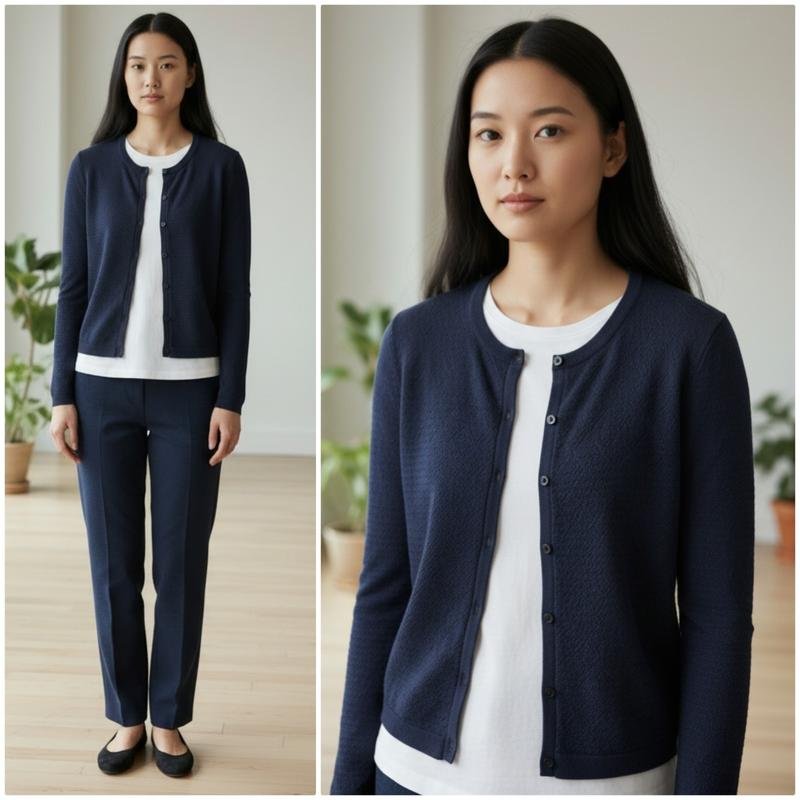 Damen Hugo Boss Pullover Marineblau Wolle 36 / S /