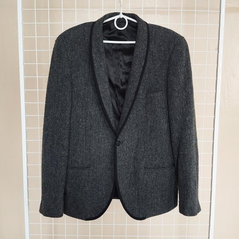 Uomo Harris Tweed Blazer Grigio Tweed 36 / S / 44