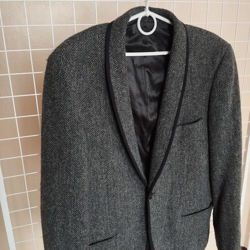 Uomo Harris Tweed Blazer Grigio Tweed 36 / S / 44