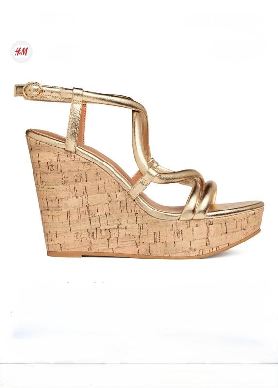 Damen H&M Absätze Gold Leder 40