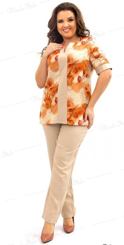 Donna Gerry Weber Pantaloni Beige Cotone 4XL