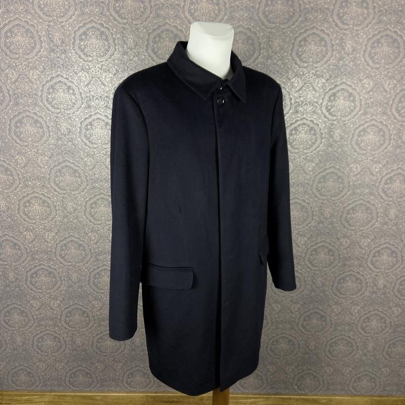 Uomo Loro Piana Cappotto Blu Navy Lana 50
