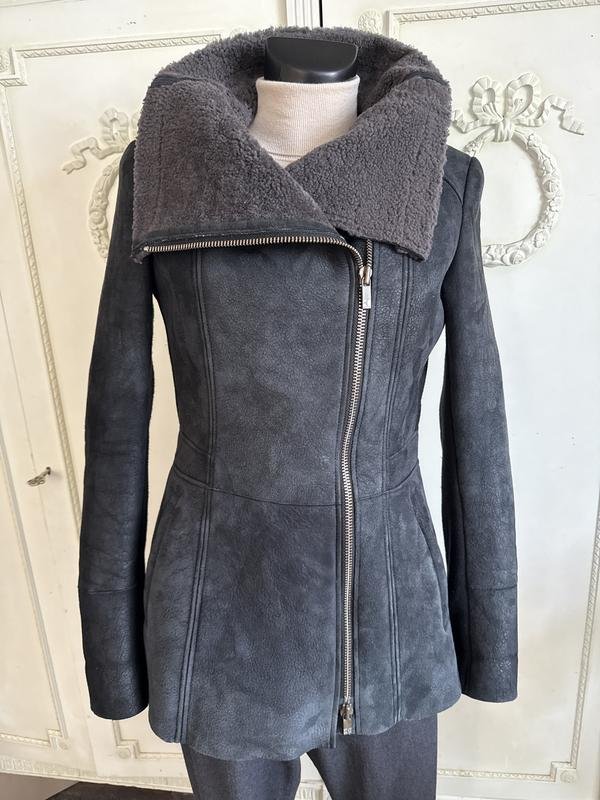 Women BOSS Orange Coat Grey Fur 36 / S / 44