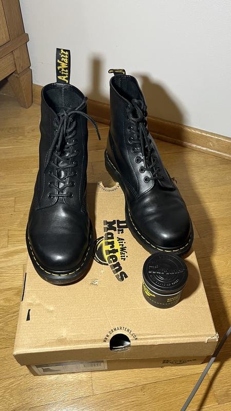 Uomo Dr. Martens Stivali Nero Pelle 43