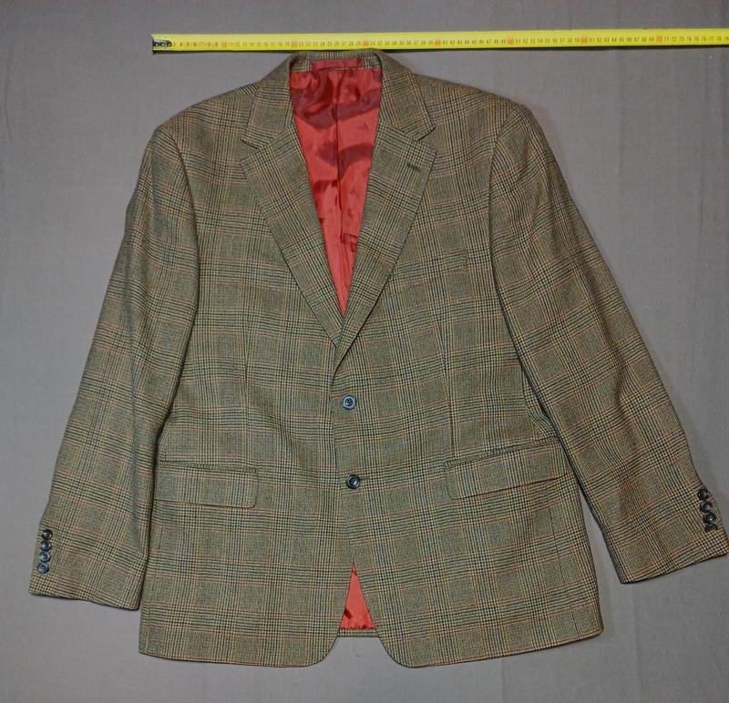 Мужской M&S Пиджак Серый Шерсть 40 /L / 48