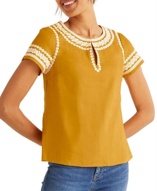 Donna Boden Camicia Bianca Lino 36 / S / 44