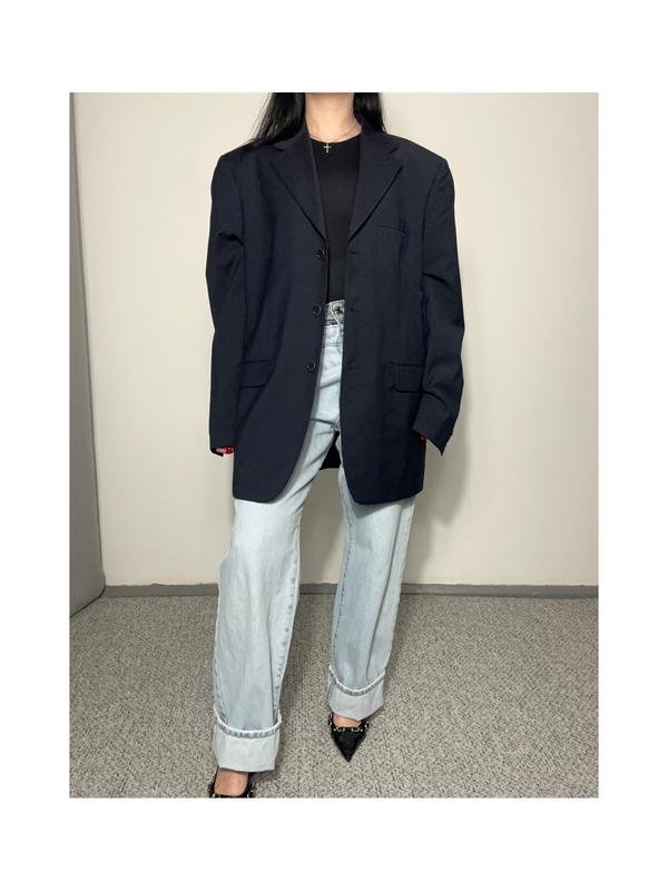 Donna Pierre Cardin Blazer Blu Navy Lana 36
