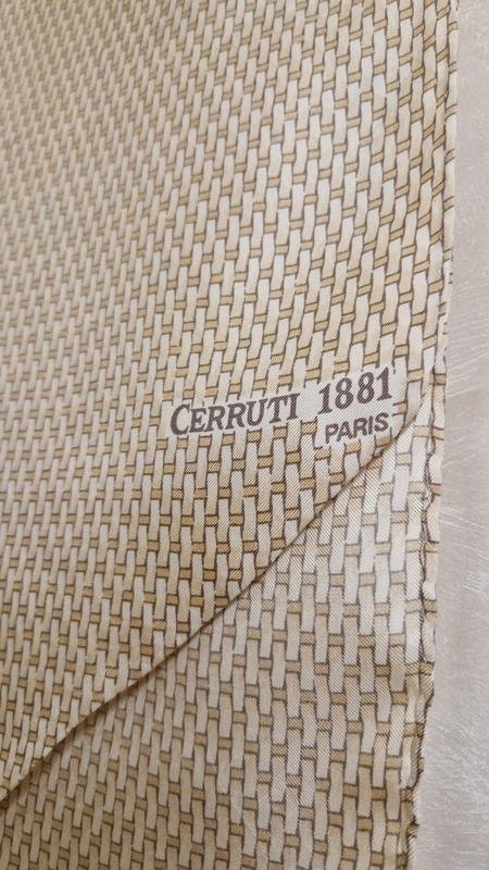 Unisex Cerruti Scarf Beige Silk 28x150