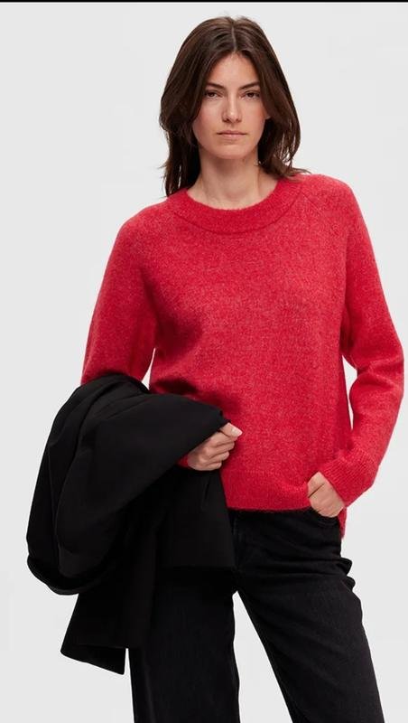 Damen Selected Pullover Rot Alpaka 36 / S / 44