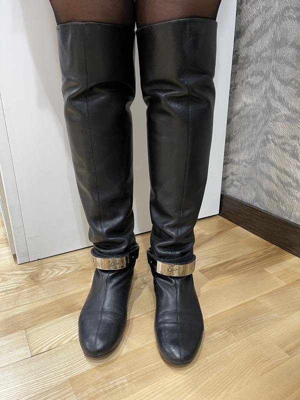 Женские Giuseppe Zanotti Ботфорты Чёрный Кожа 37,5