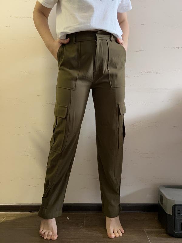 Femme Samsoe Samsoe Pantalons Kaki Viscose 36
