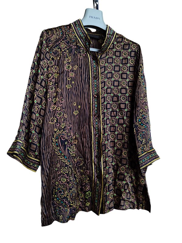Femme Chemisier Vintage Multicolore Soie M
