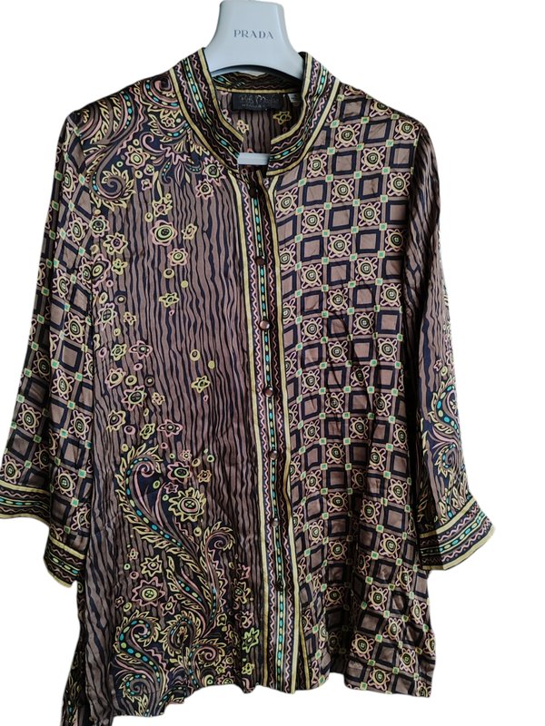 Femme Chemisier Vintage Multicolore Soie M