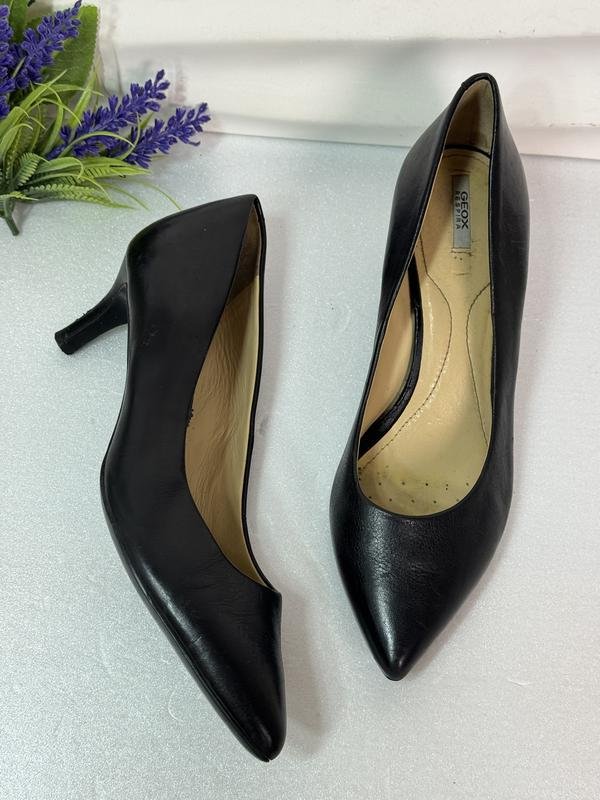 Women Geox Heels Black Leather 38