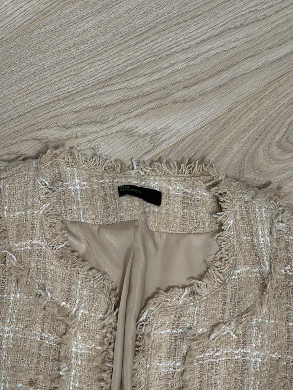 Women Chanel Style Blazer Beige Wool 36 / S / 44
