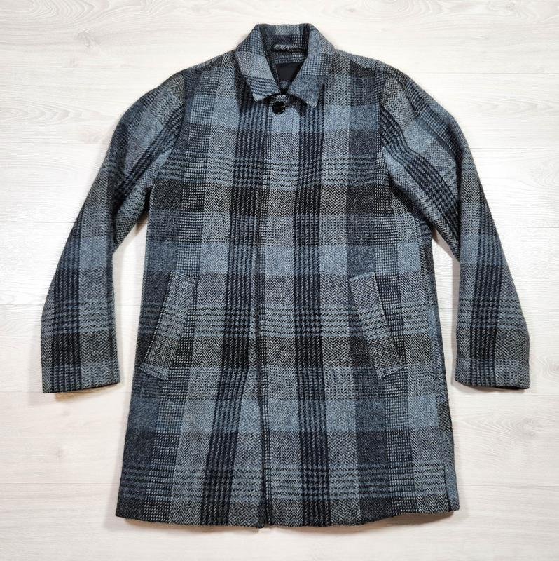 Uomo Harris Tweed Cappotto Grigio Lana M