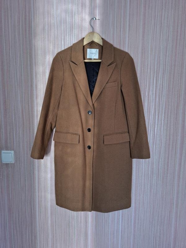 Damen Selected Mantel Beige Wolle S
