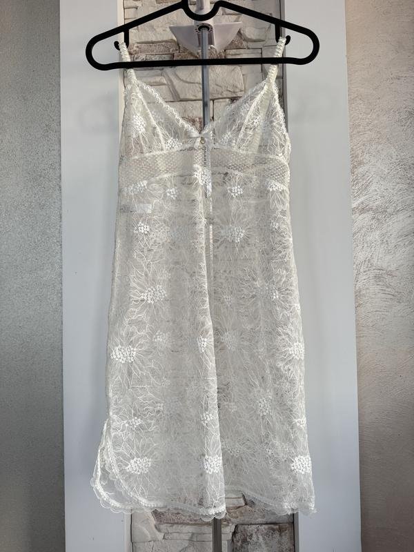 Donna Chantelle Camicia da Notte Bianca Elastan 36