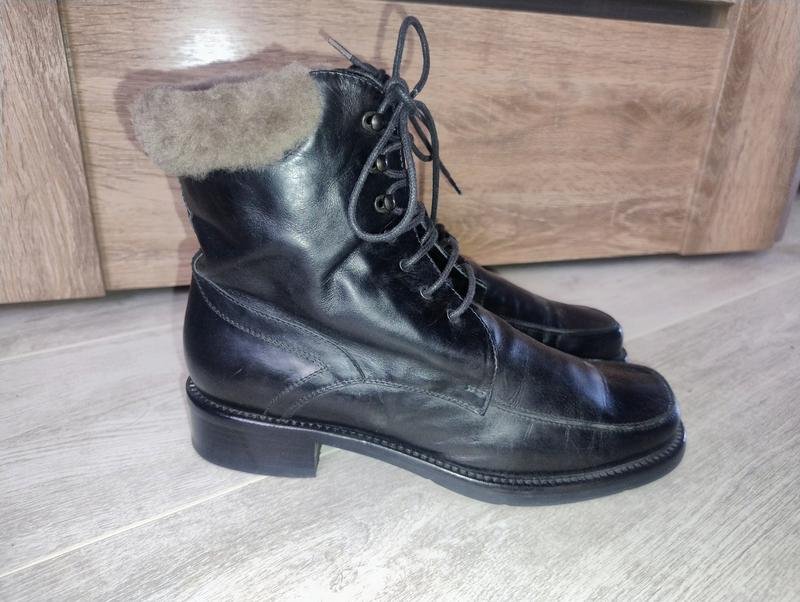 Damen Vibram Stiefel Schwarz Leder 38