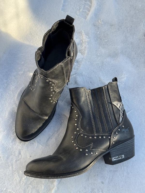 Femme Mustang Bottes Graphite Cuir Écologique 38