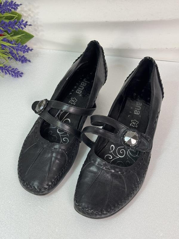 Femme Jana Talons Noir Cuir 38