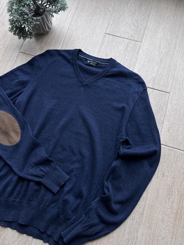 Uomo Hackett Maglione Blu Navy Cashmere 38 / M /
