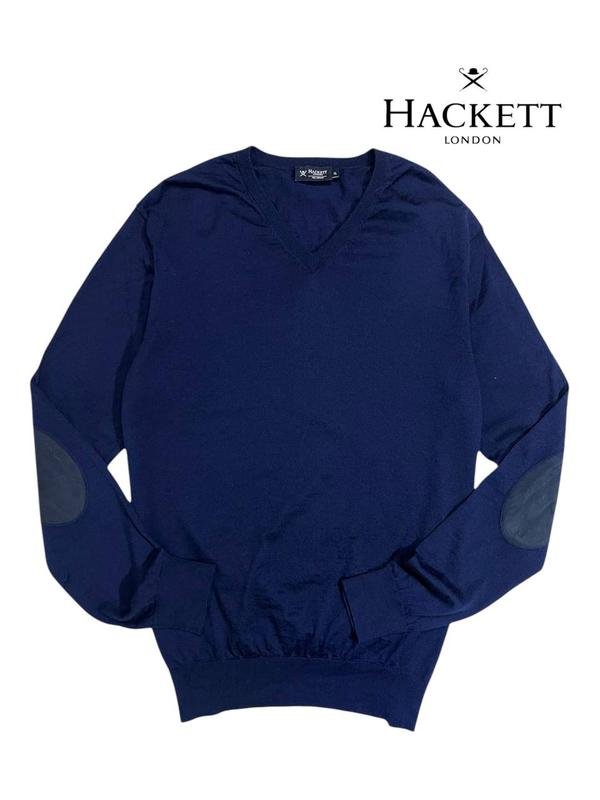 Uomo Hackett Maglione Blu Navy Lana 42 / XL / 50