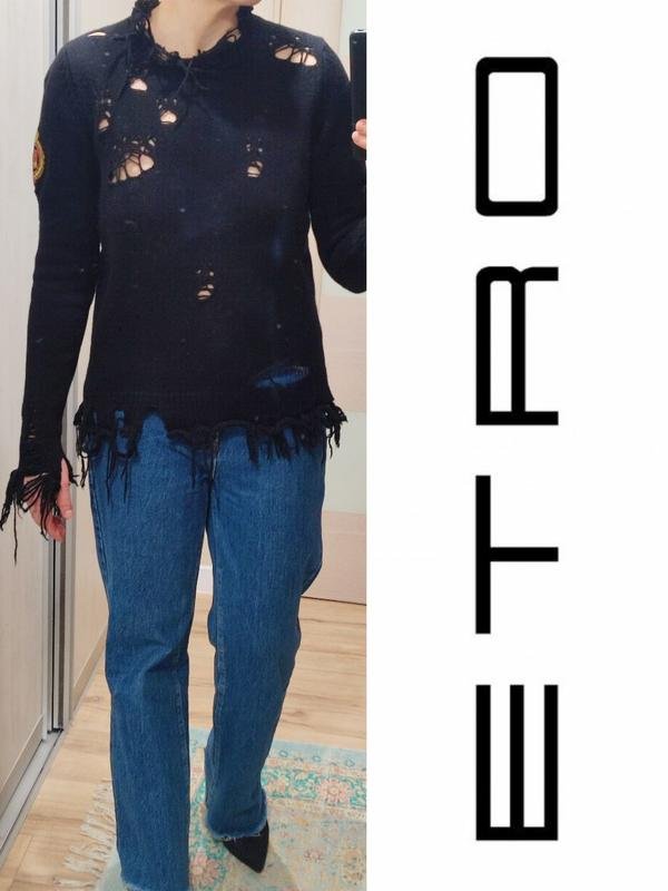 Femme Etro Pull Noir Laine 36