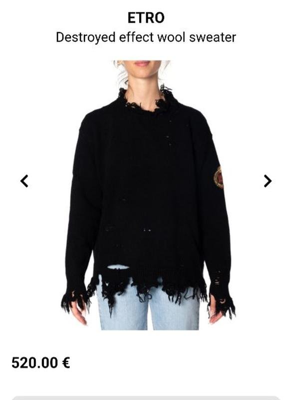 Femme Etro Pull Noir Laine 36