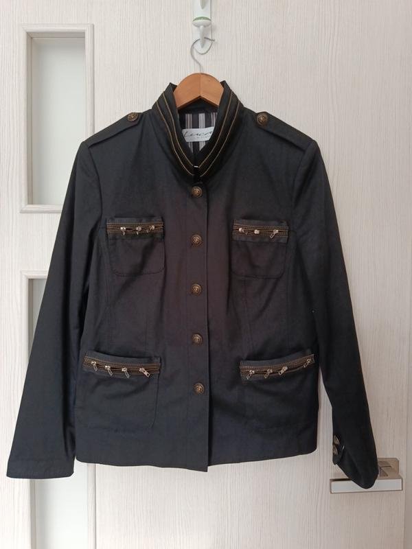 Femme Luca di Firenze Veste Militaire Noir Coton