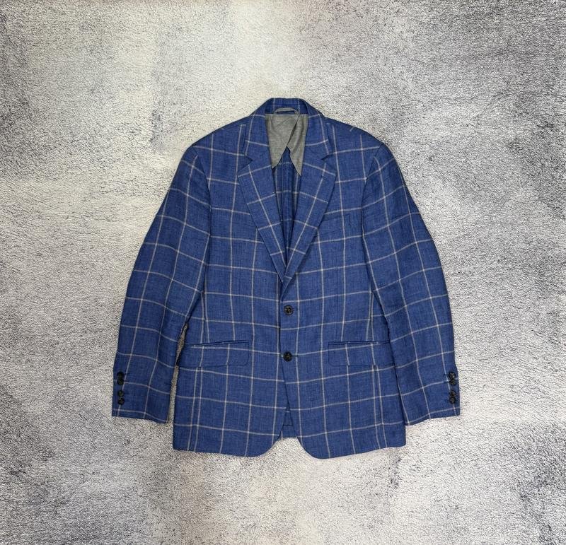 Uomo Hackett Blazer Blu Navy Lino 36 / S / 44