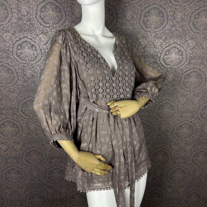 Femme Monsoon Chemise Beige Soie 40 / L / 48