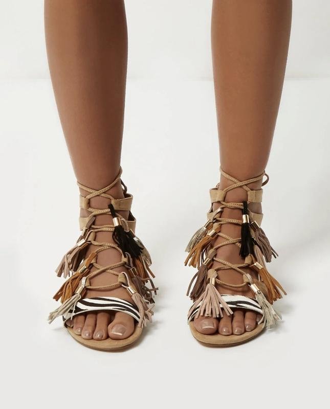 Donna River Island Sandali Marrone Tessuto 41