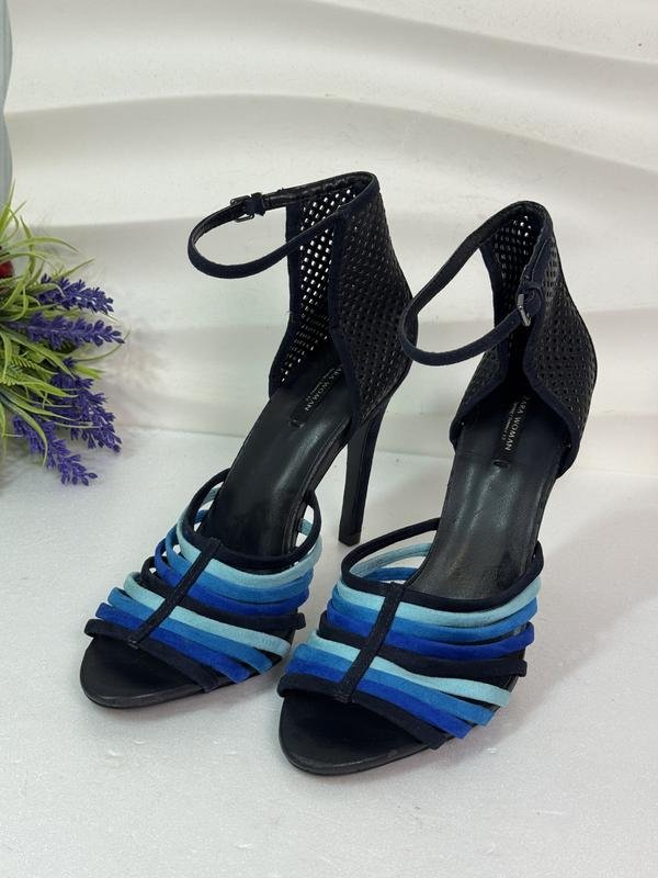 Damen ZARA Absätze Blau Wildleder 40