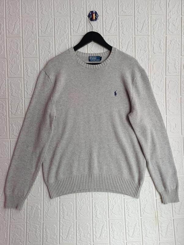Men Polo Ralph Lauren Sweater Grey Cotton 38 / M /