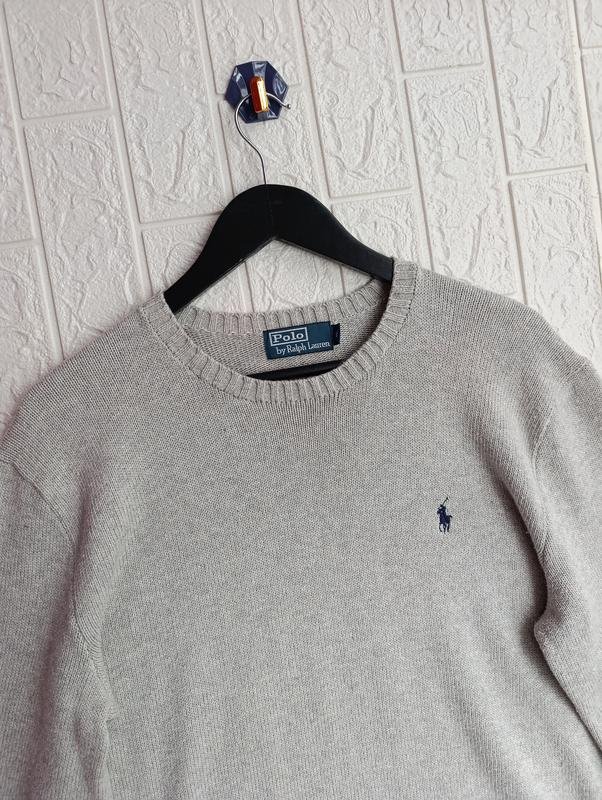 Men Polo Ralph Lauren Sweater Grey Cotton 38 / M /
