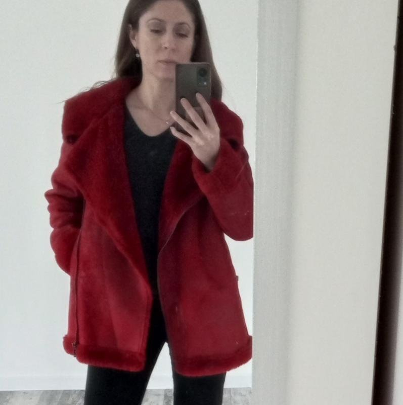 Femme Pepe Jeans Manteau Bourgogne Cuir